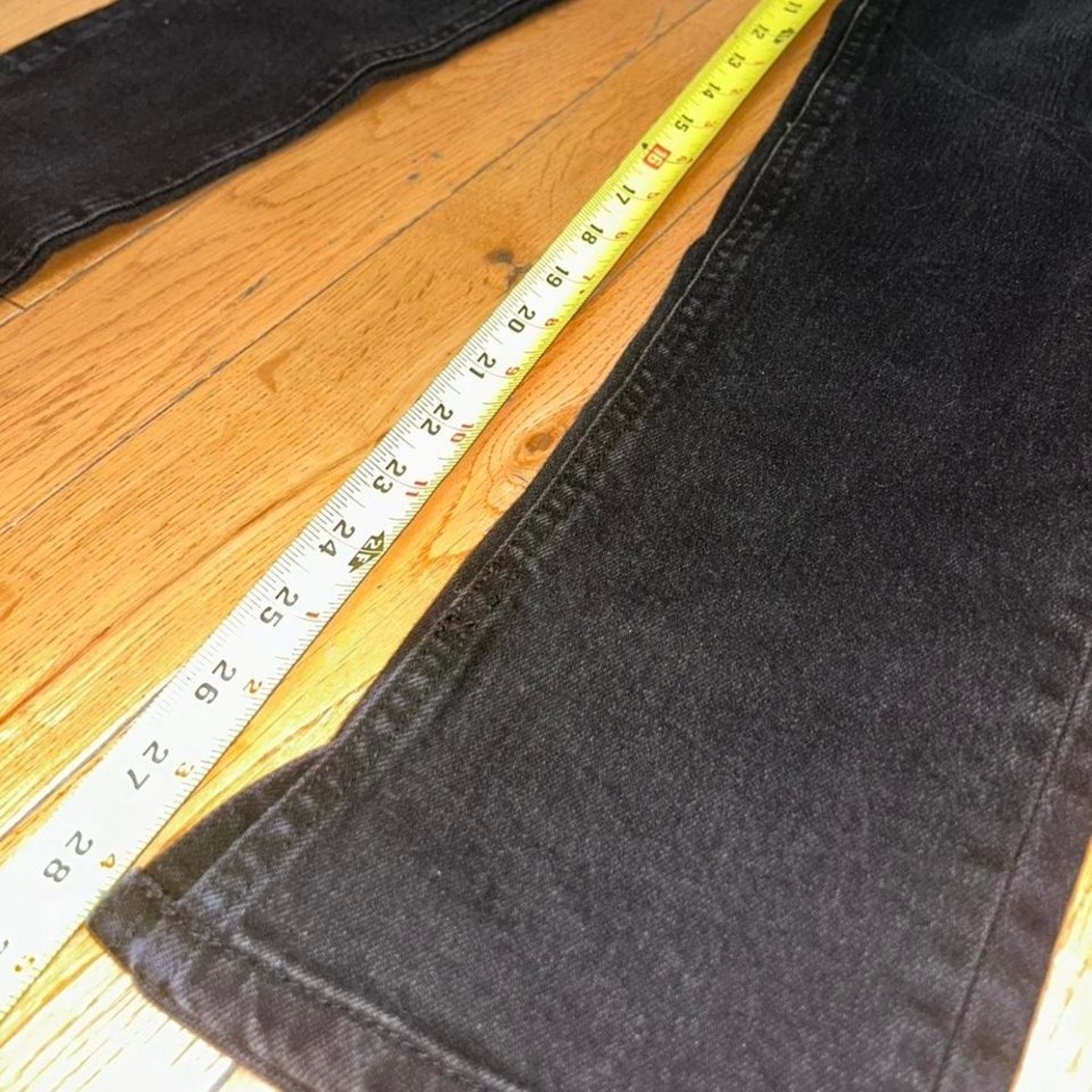 Zara Black High-Rise Split Hem‎ Straight Leg Jeans Size 6 - Picture 4 of 8